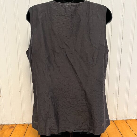 Banana Republic Black Silk Blend Tailored Blouse, Size 14 - Picture 8 of 12